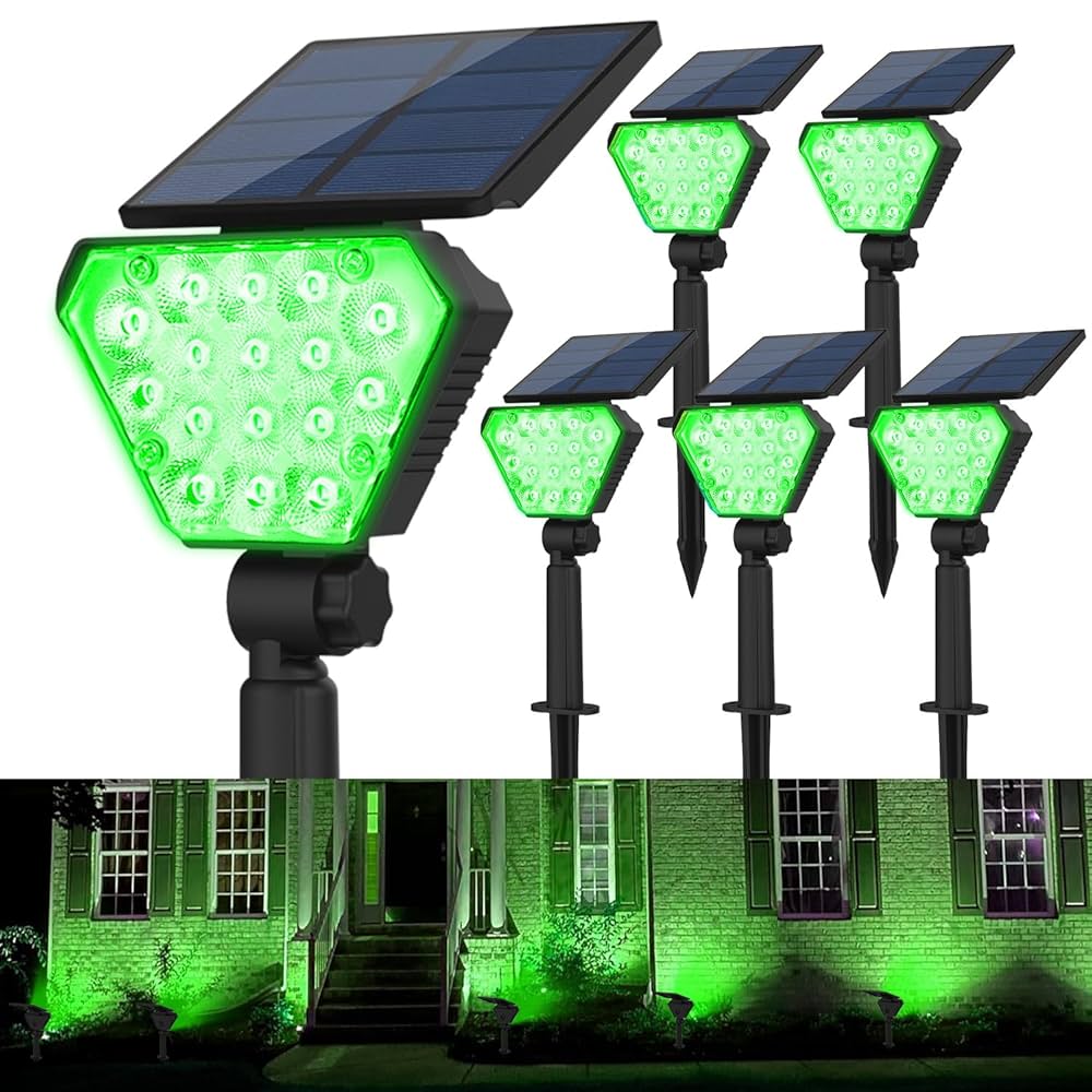 T-SUN Solar Spot Lights Outdoor, LED Green Landscape